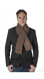 Brown karakul lamb fur scarf - fur on both sides - Unisex